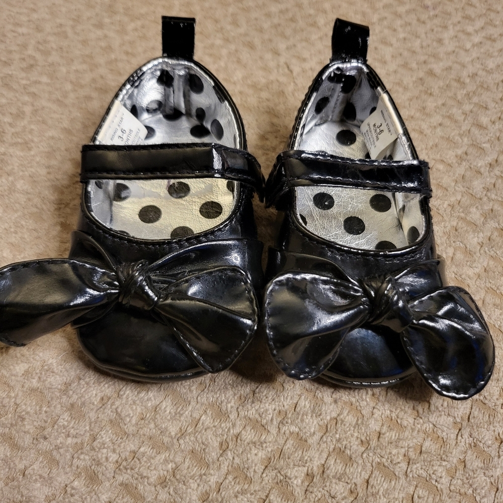 Rising Star Baby Dress Shoes With Bow 3-6M